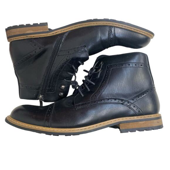 Bruno Marc Bergen 03 Black Leather Dress Shoes SIZE US 10.5 - Picture 4 of 7